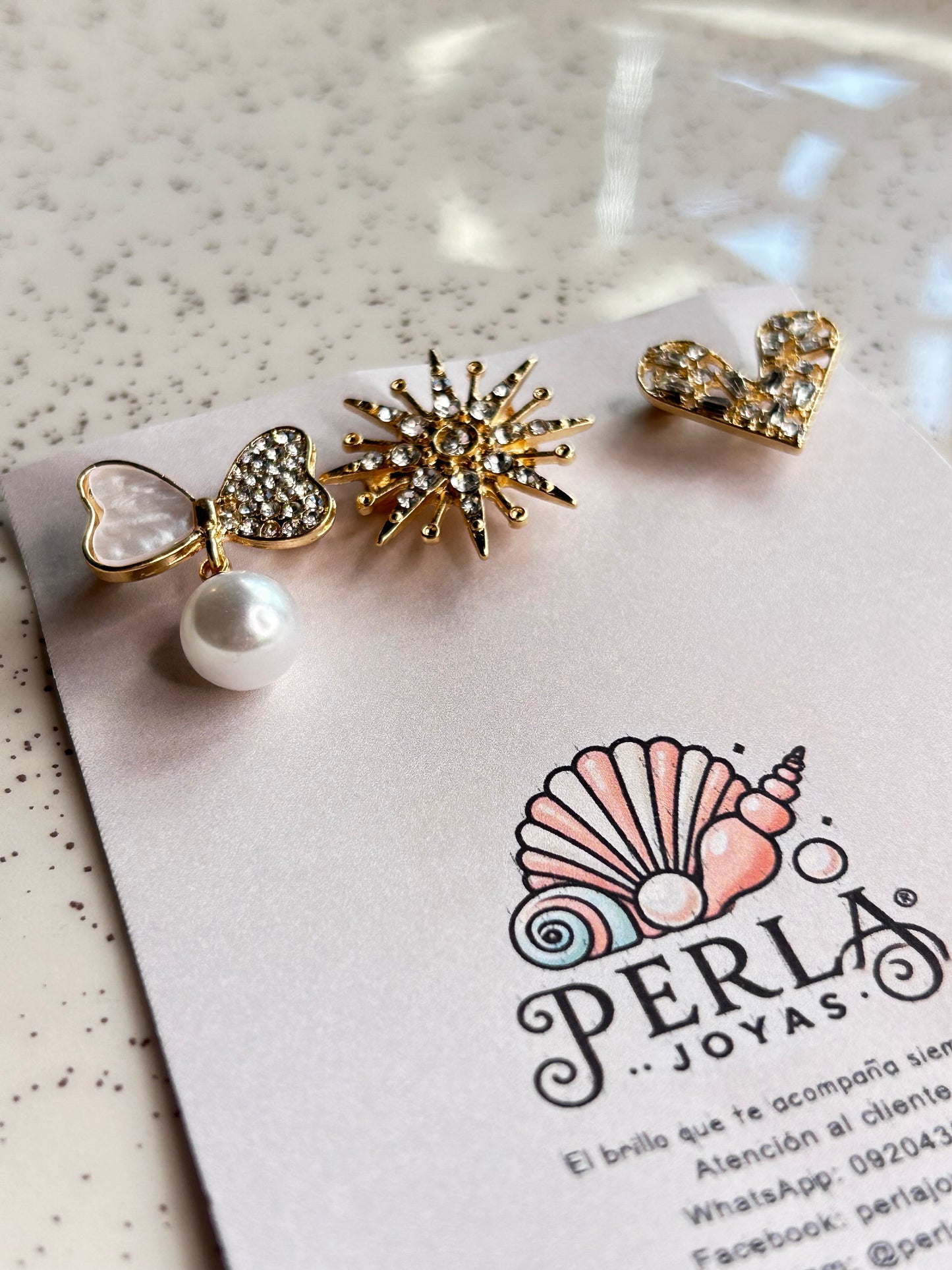 Prendedor trío corazón