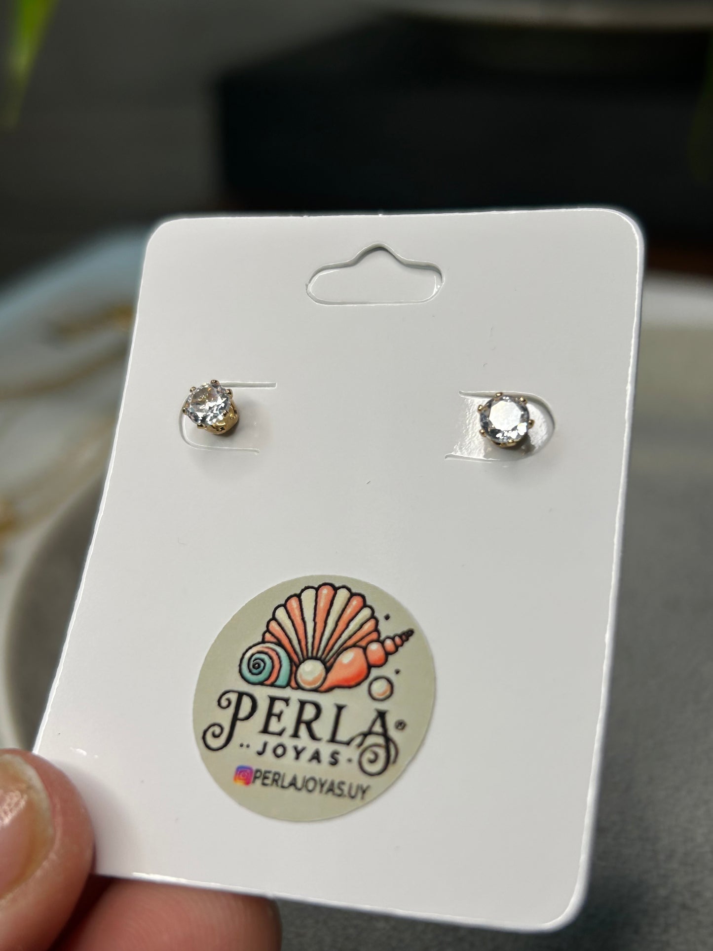 Caravanas mini punto de luz dorado