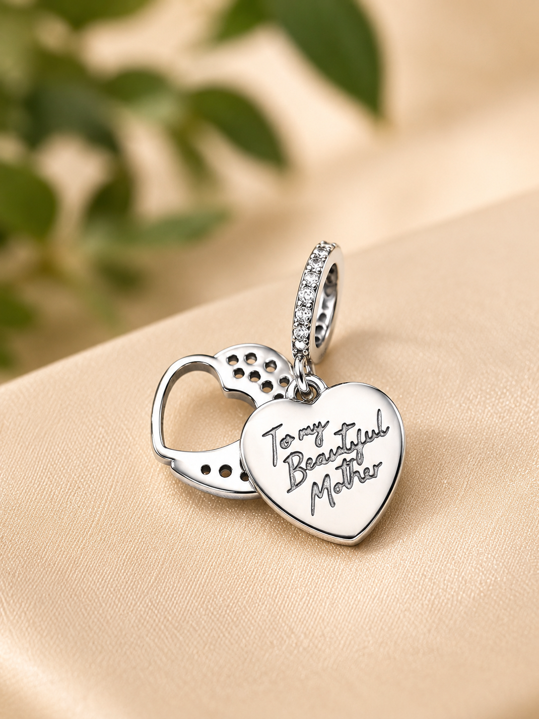Charm Pandora Doble Corazón