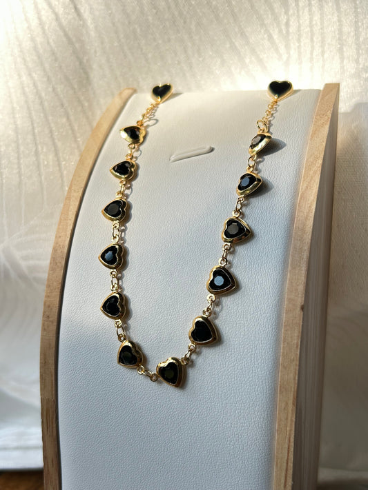 Conjunto corazones negros