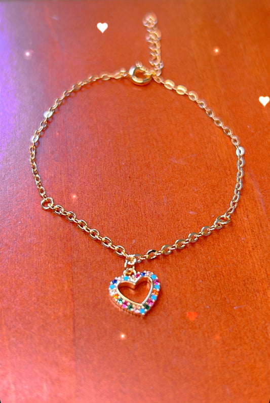 Pulsera corazón circonias