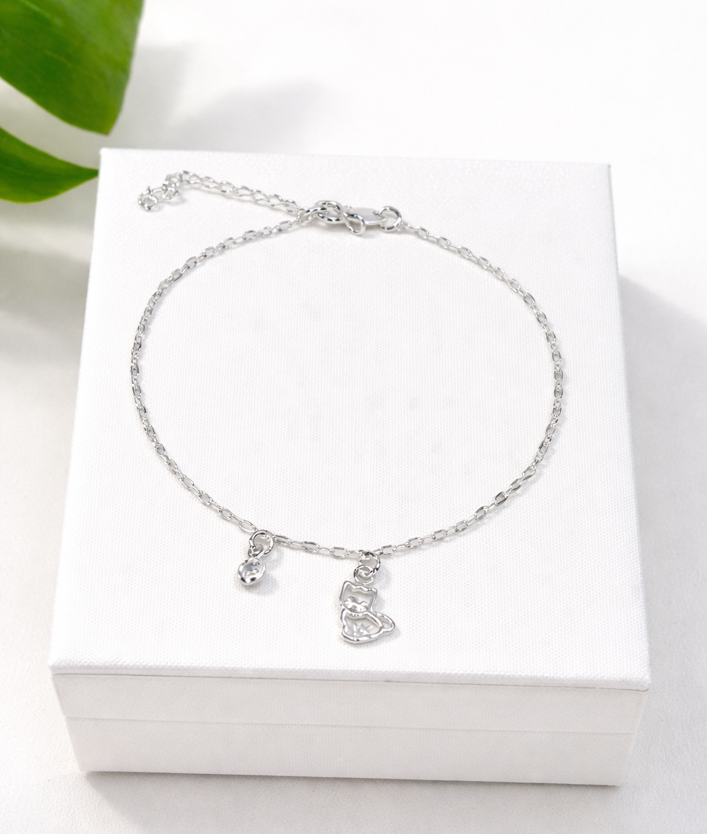 Pulsera Plata gatito
