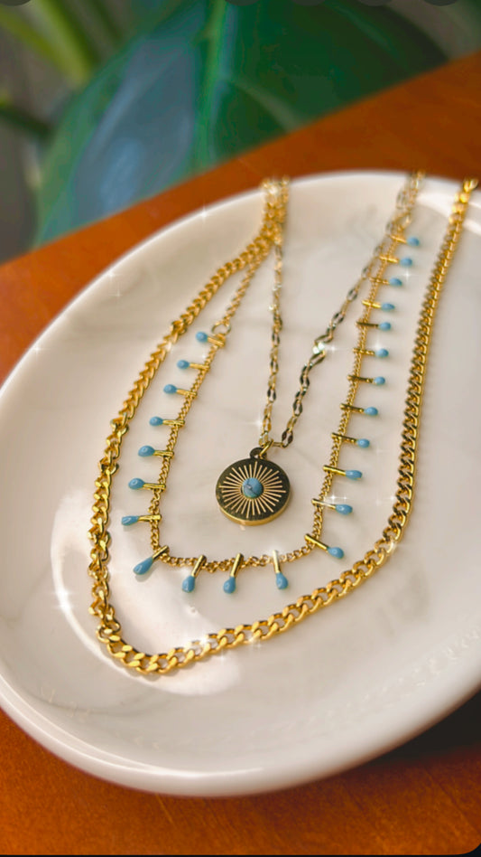 Conjunto triple cadena con dije