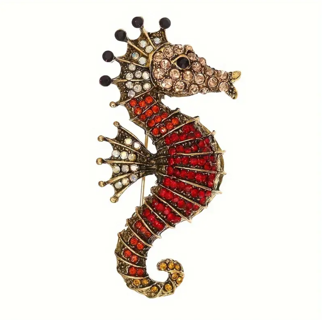 Prendedor caballito de mar red