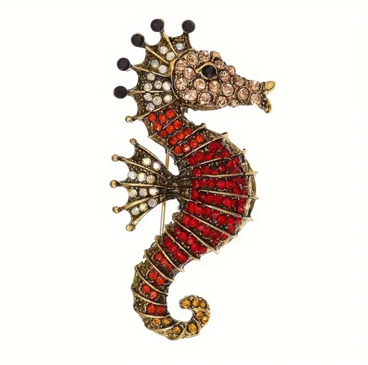 Prendedor caballito de mar red