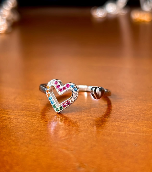 Anillo semi ajustable corazón