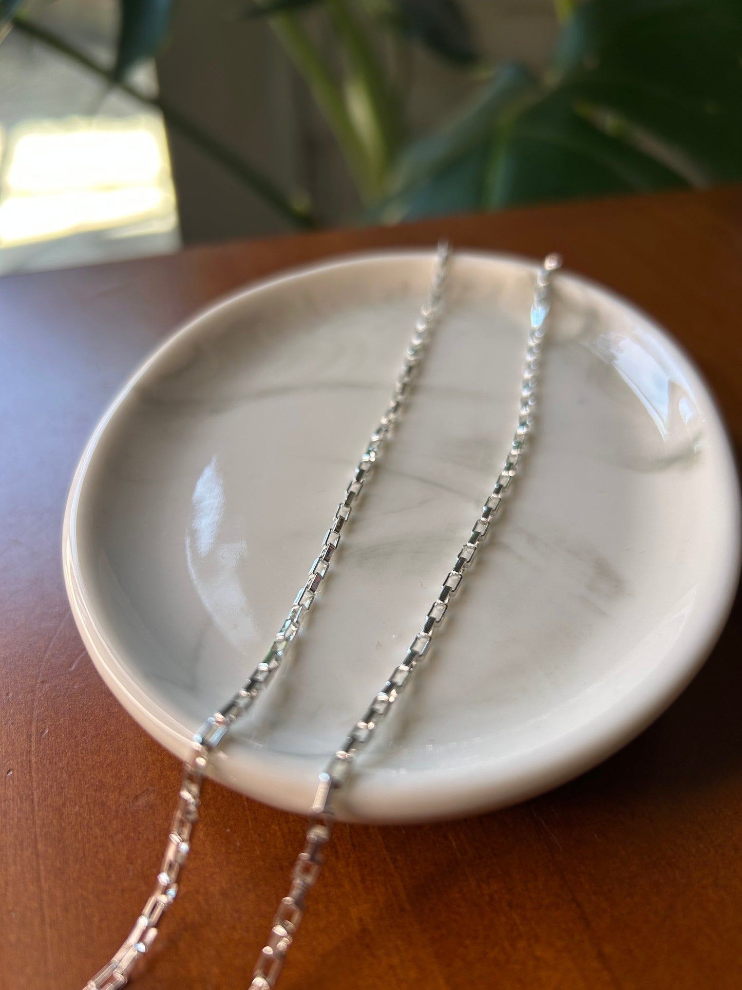 Cadena eslabones plateada