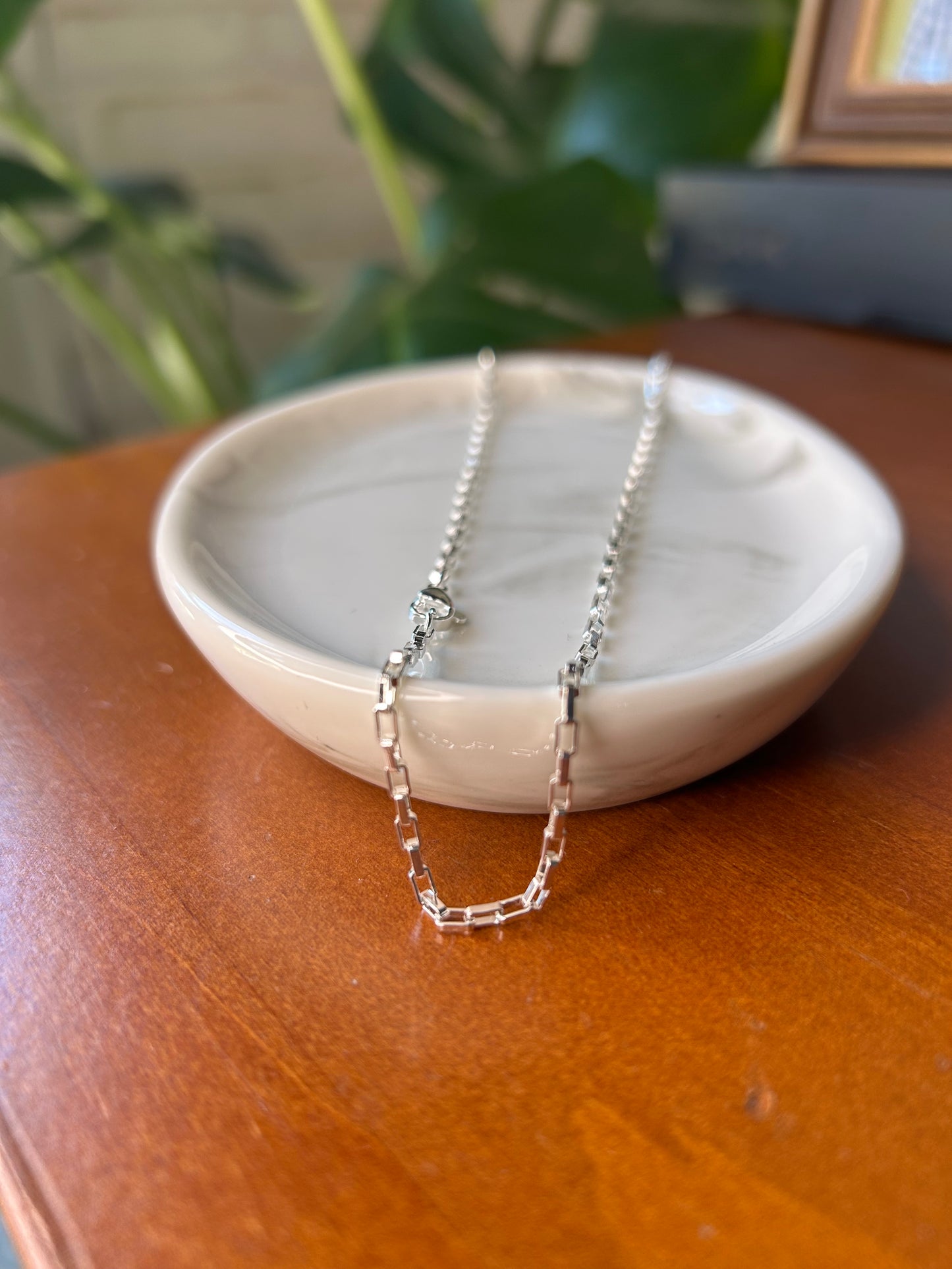 Cadena eslabones plateada