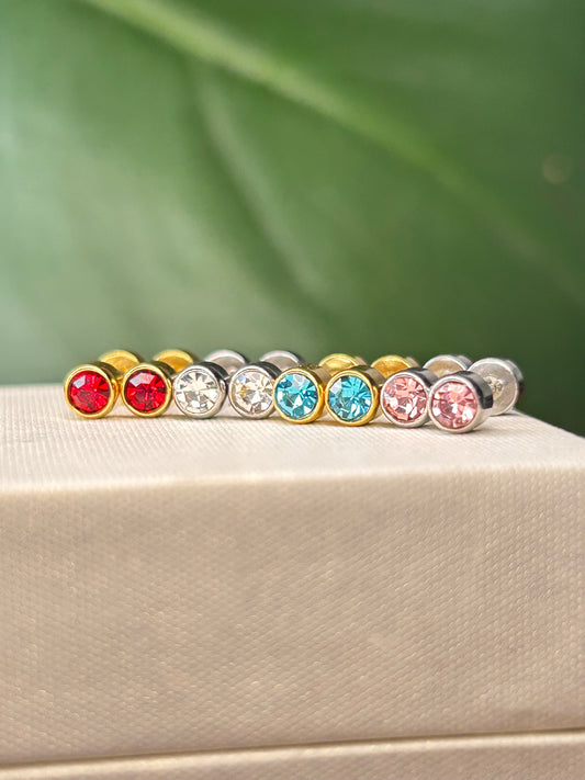 Caravanas punto de luz plateada