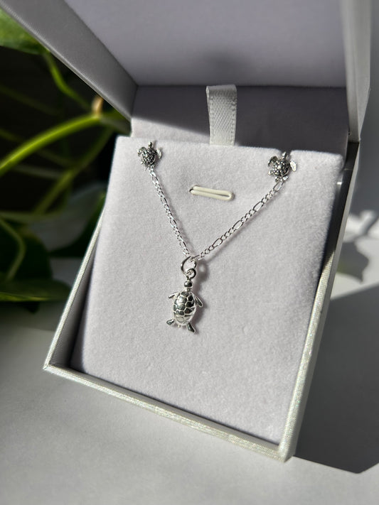 Conjunto tortuguitas plata
