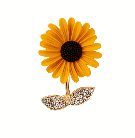 Prendedor Girasol hojitas