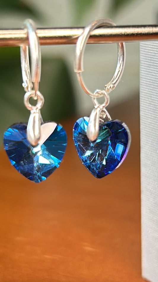 Aros corazones azules