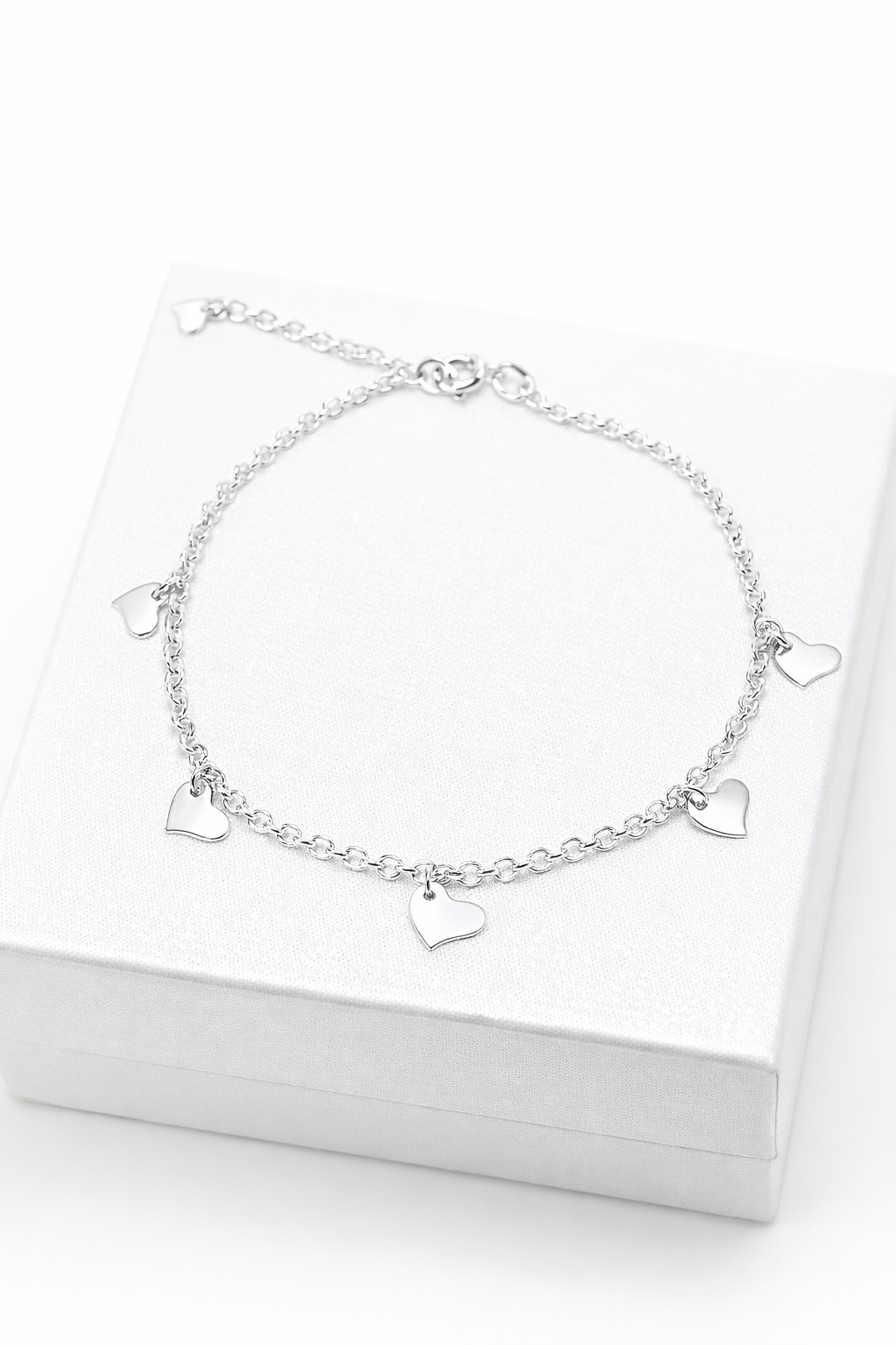 Pulsera Plata Corazones