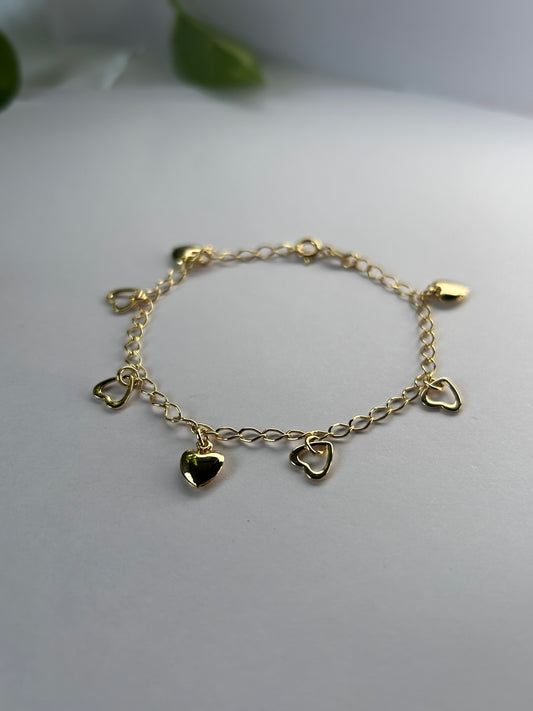 Pulsera corazón combinado