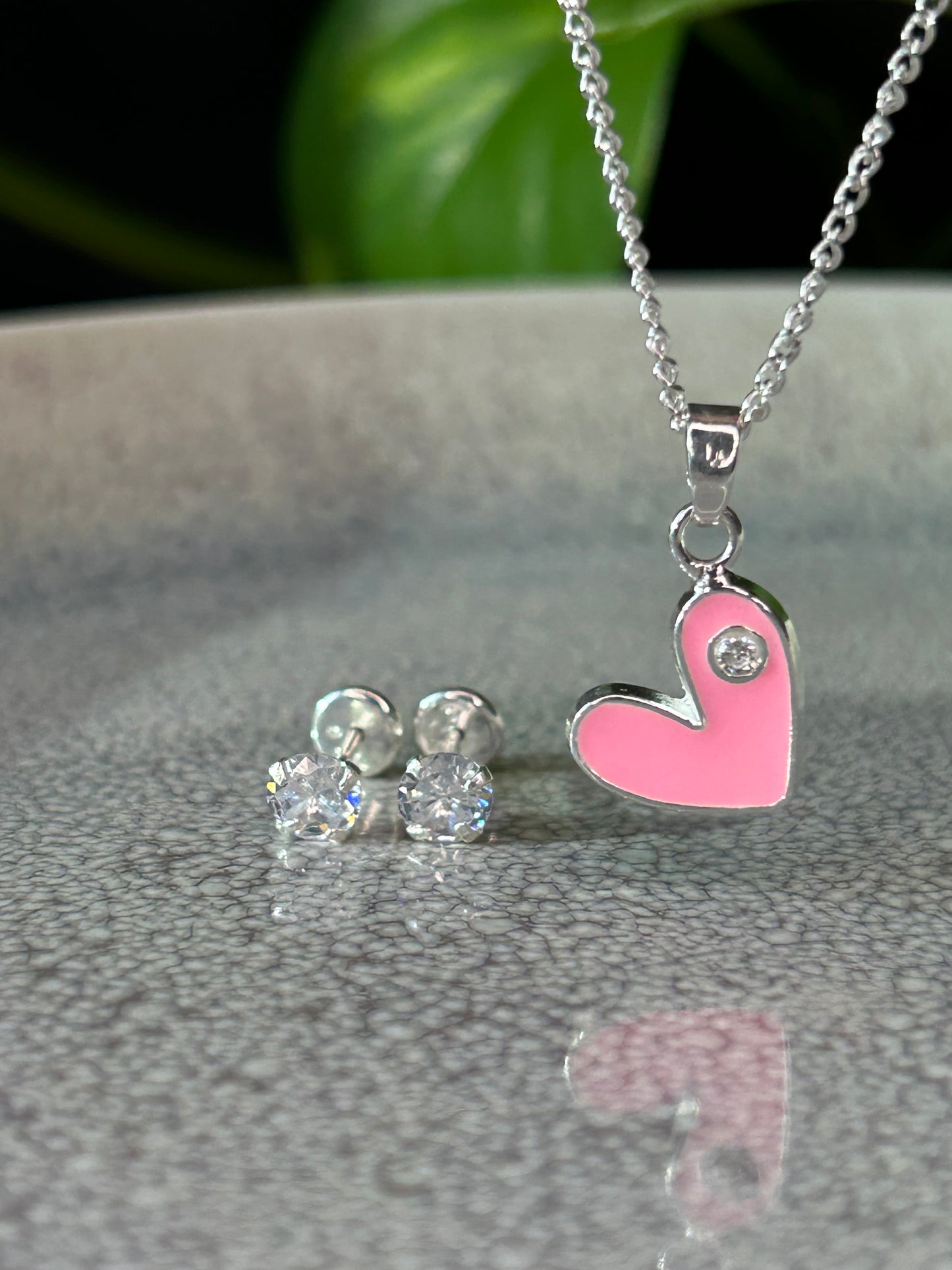 Conjunto corazón rosa