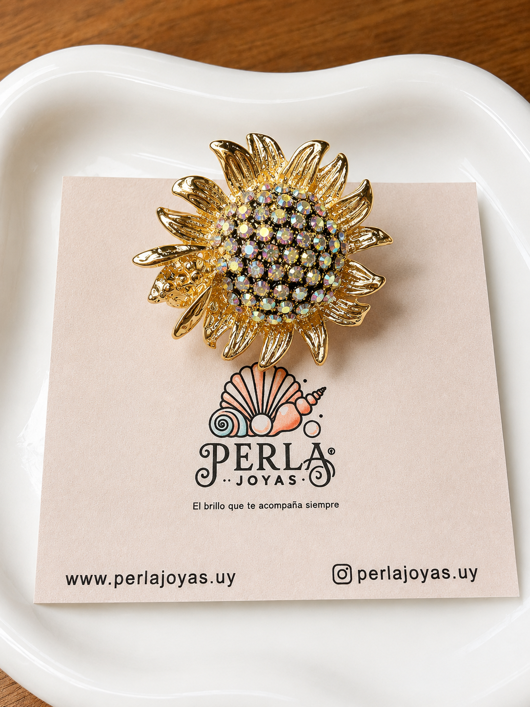 Prendedor Girasol y Abeja