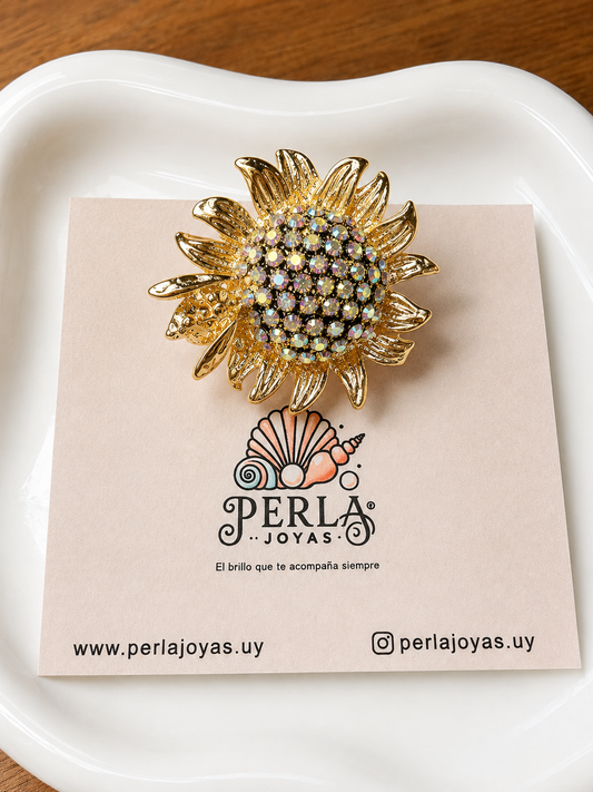 Prendedor Girasol y Abeja