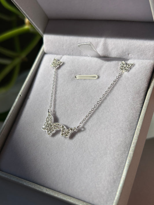 Conjunto mariposas Plata