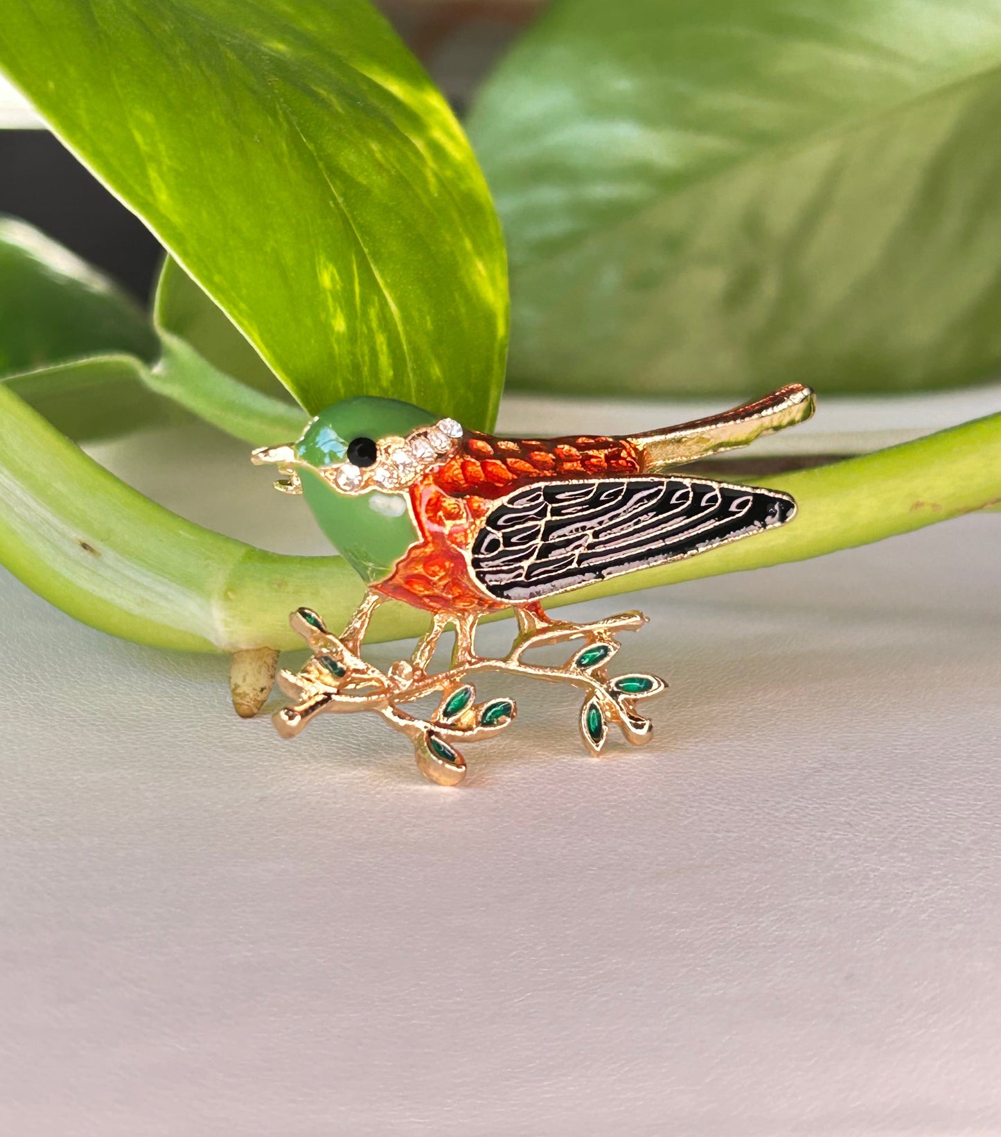 Prendedor pajarito red