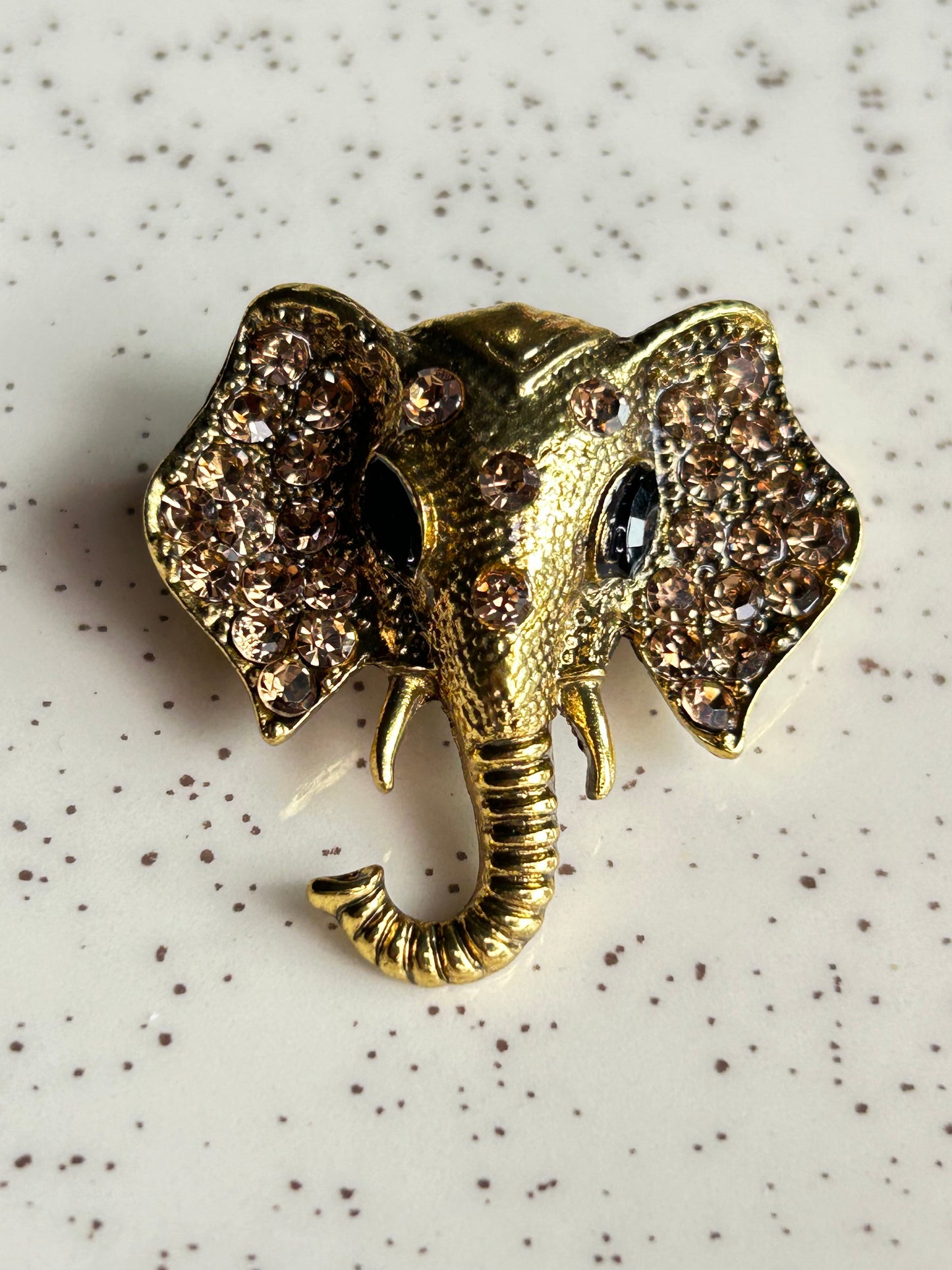 Prendedor elefante dorado