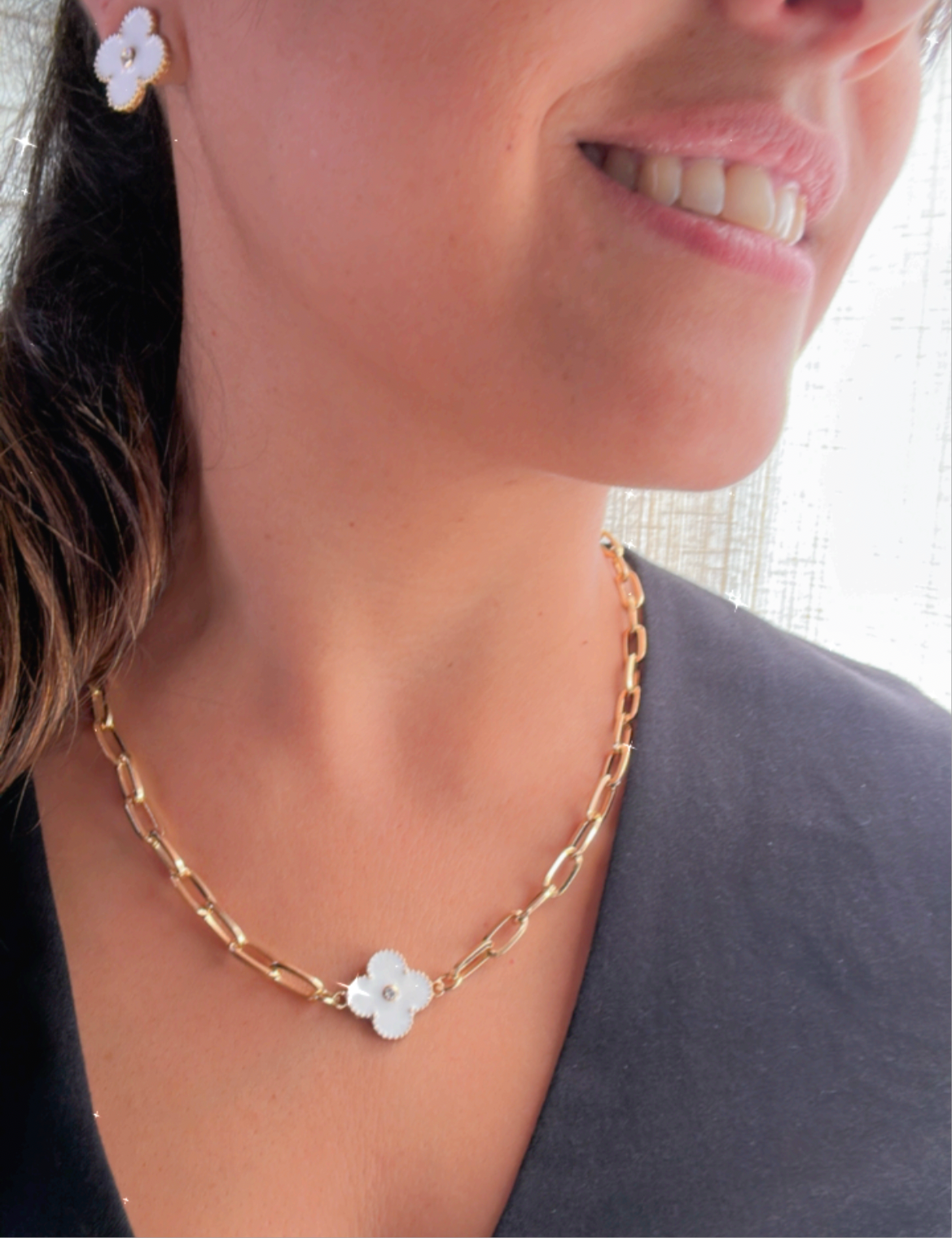 Conjunto Flor estilo VC Blanco