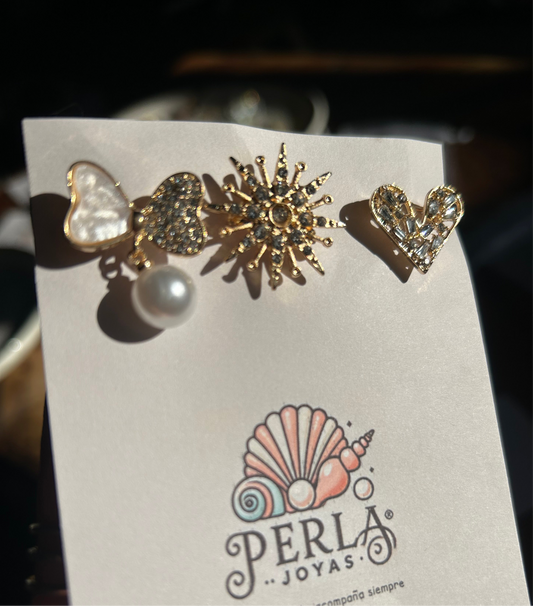 Prendedor trío corazón