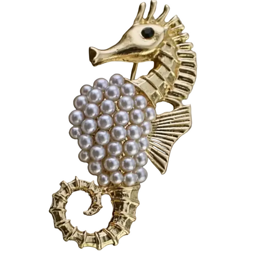 Prendedor Caballito y Perlas