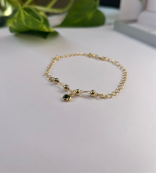 Pulsera corazón negro