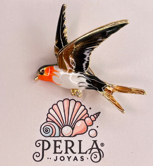 Prendedor golondrina blanco