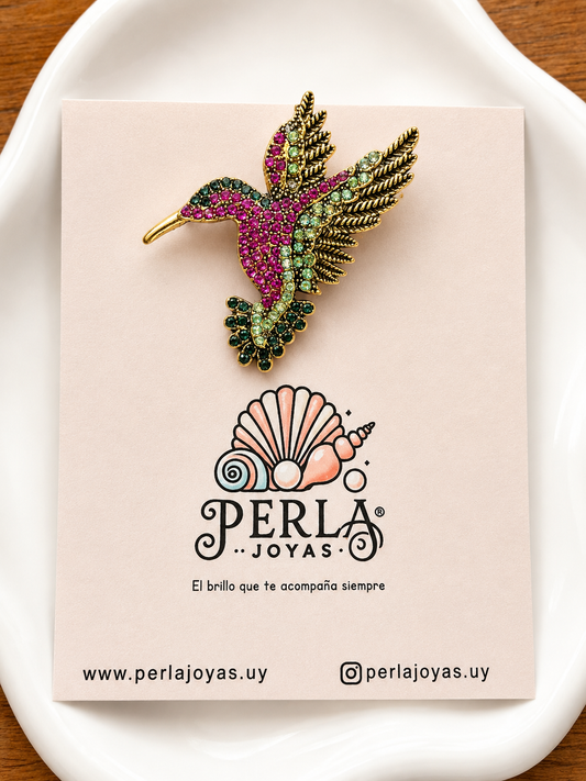 Prendedor Colibrí Fuccia