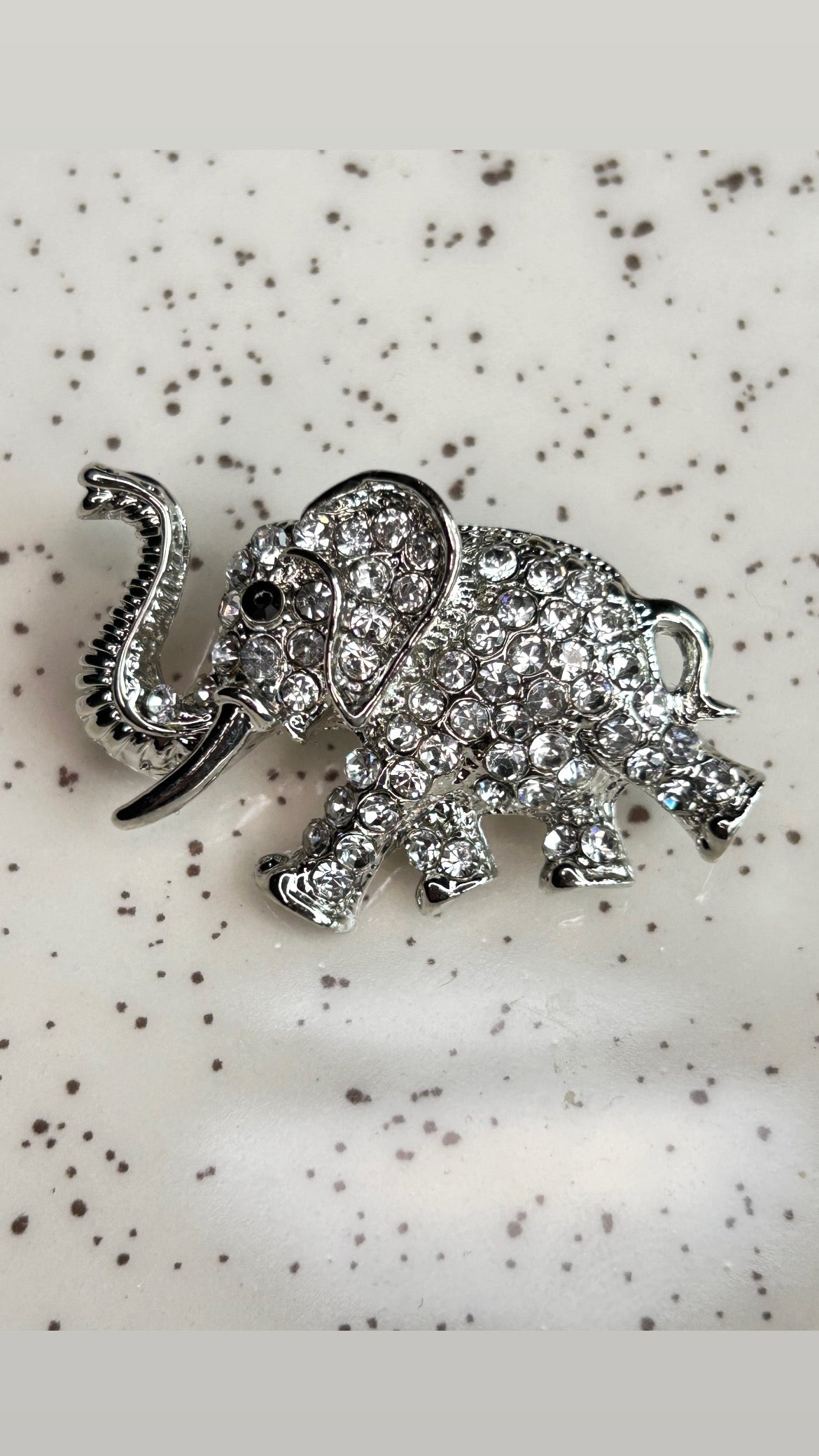 Prendedor elefante plata