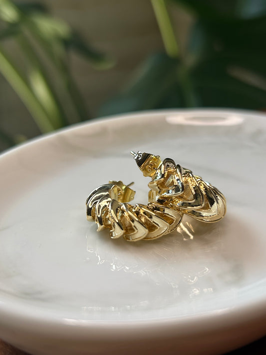 Aros Chunky Caracol dorado