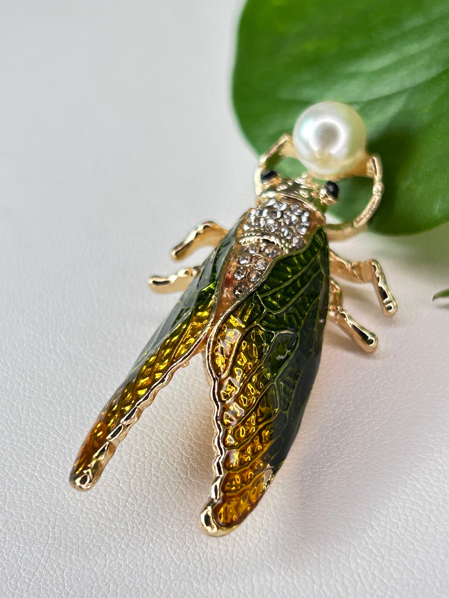 Prendedor Cigarra con Perla