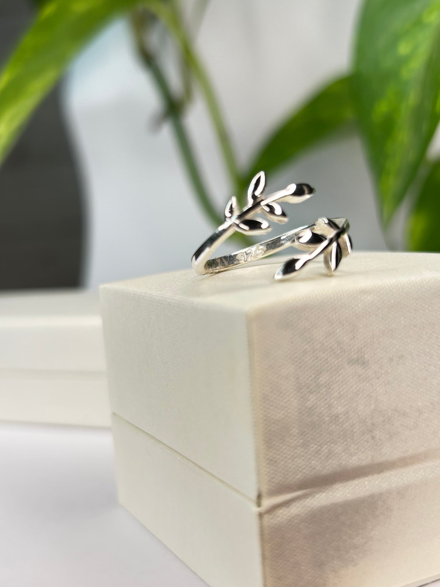 Anillo hojas de olivo