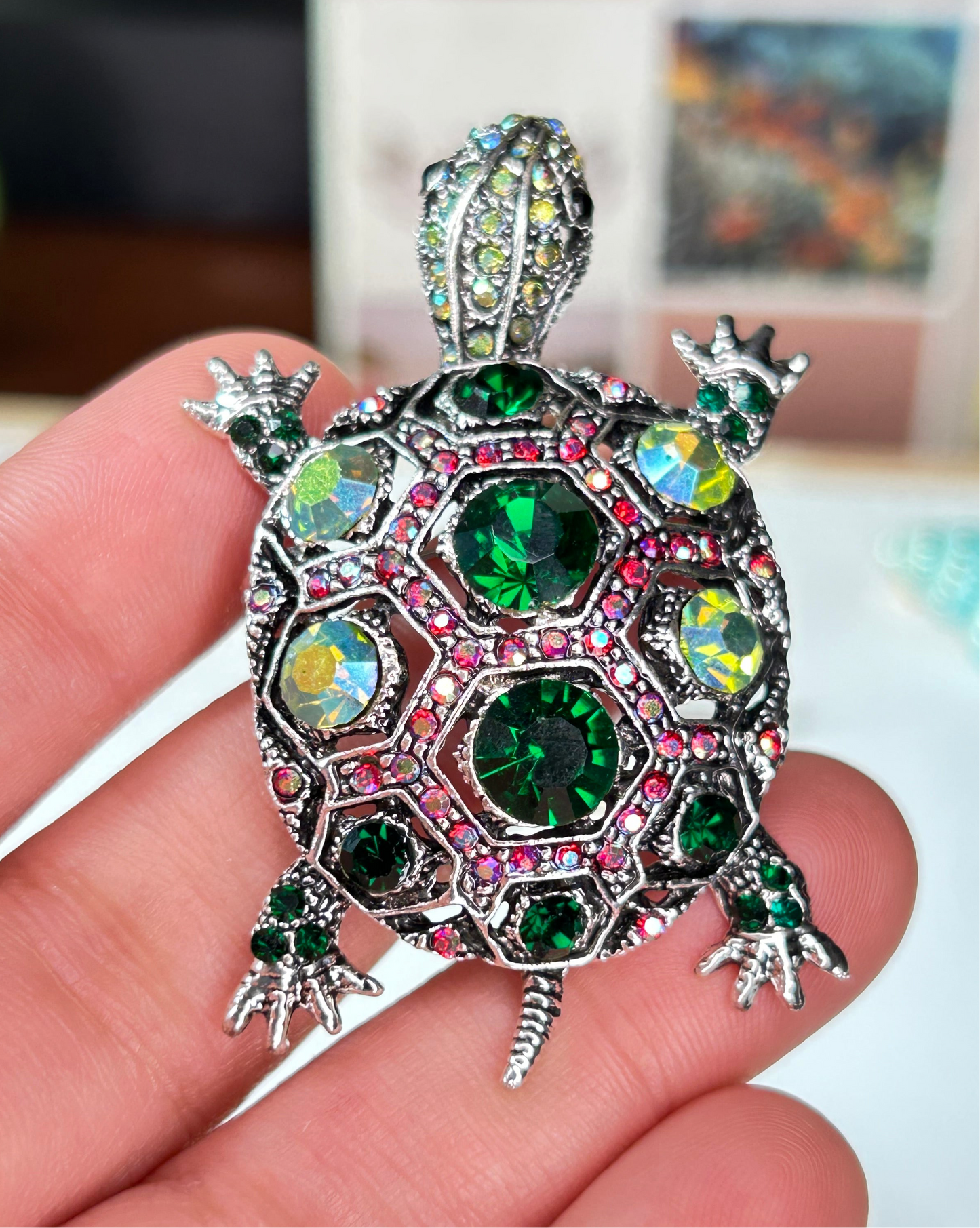 Prendedor tortuga green