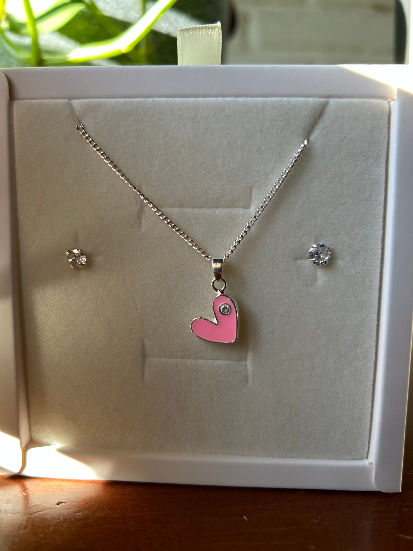 Conjunto corazón rosa