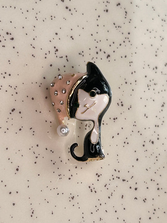 Prendedor gatito gorro