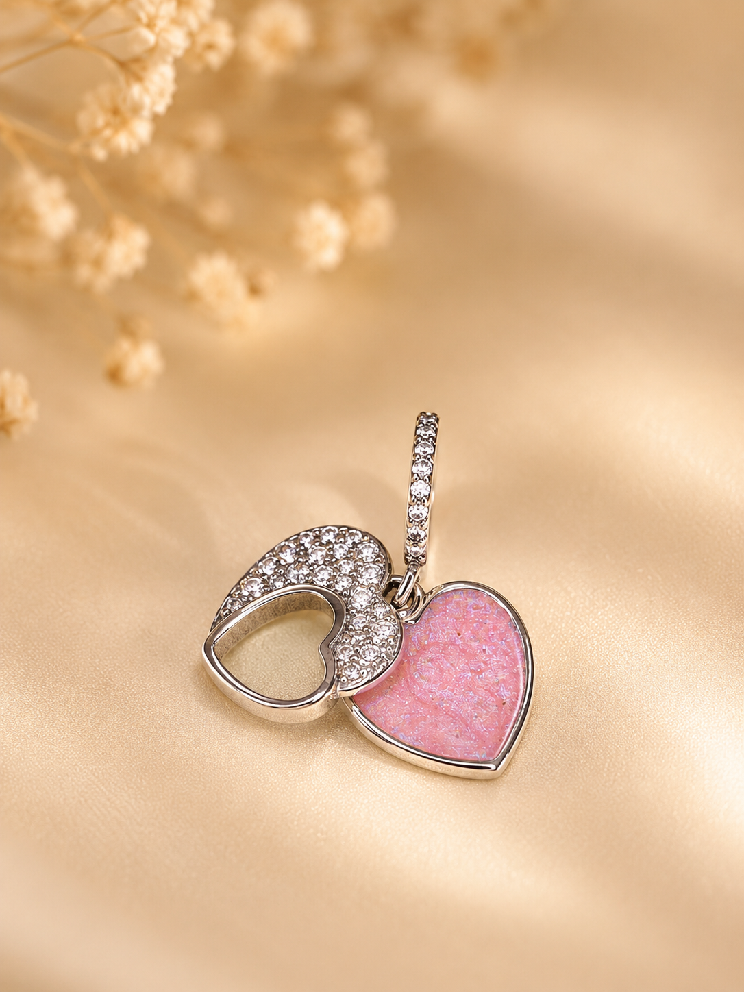 Charm Pandora Doble Corazón