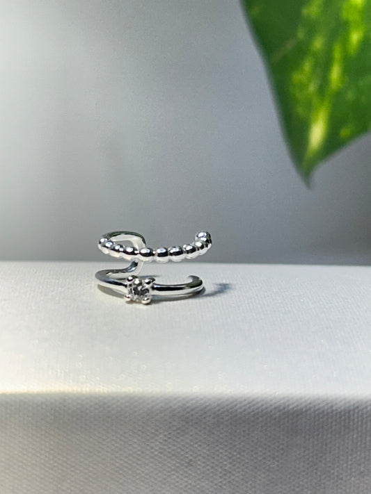 Ear Cuff bolitas y circonia