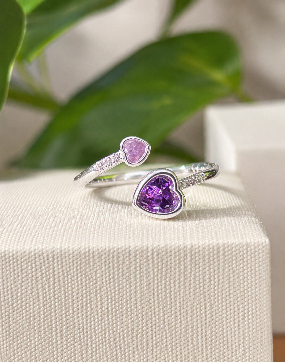 Anillo Corazón Amatista