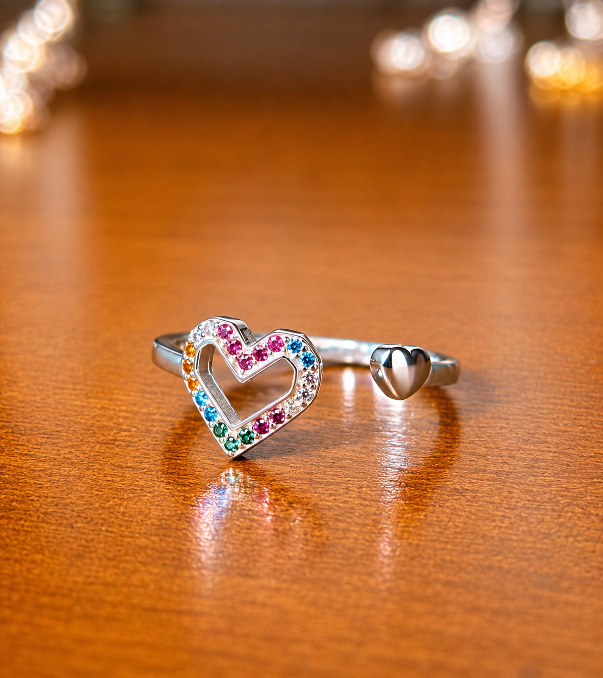 Anillo semi ajustable corazón