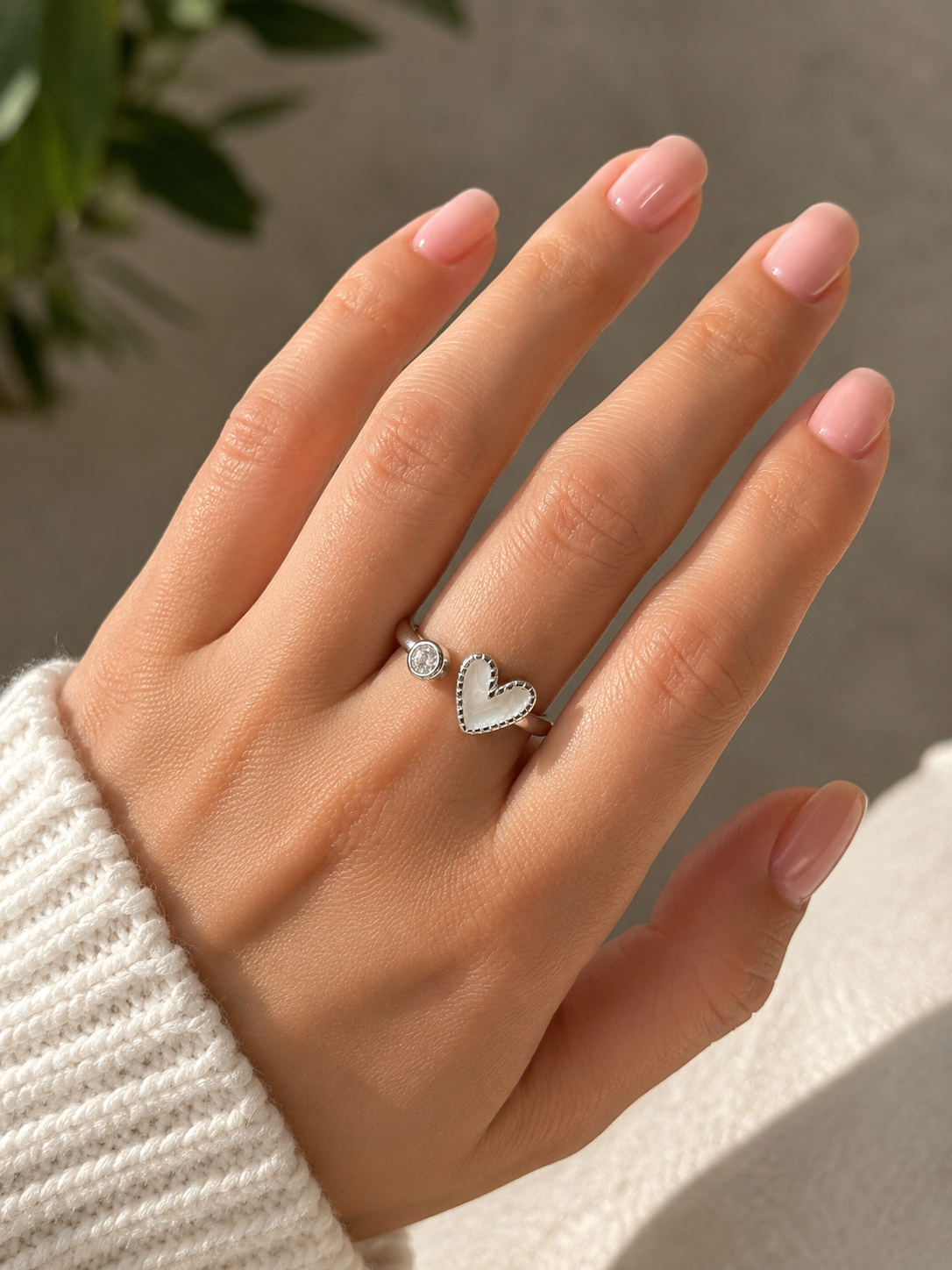 Anillo Corazón Nácar