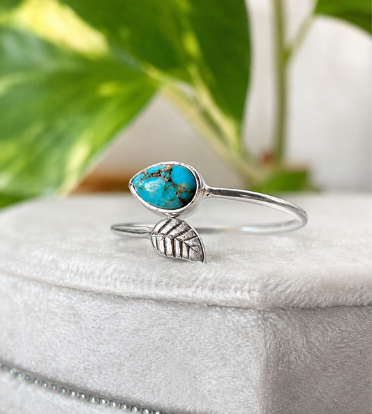 Anillo Turquesa Leaf