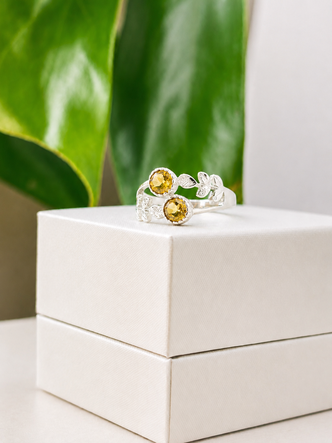 Anillo Espigas de Citrino