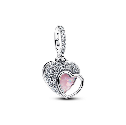 Charm Pandora Doble Corazón