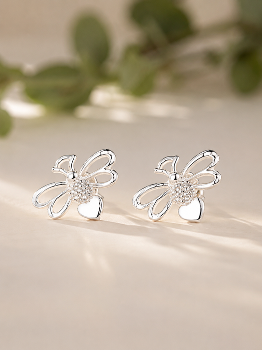 Aros Plata abejitas