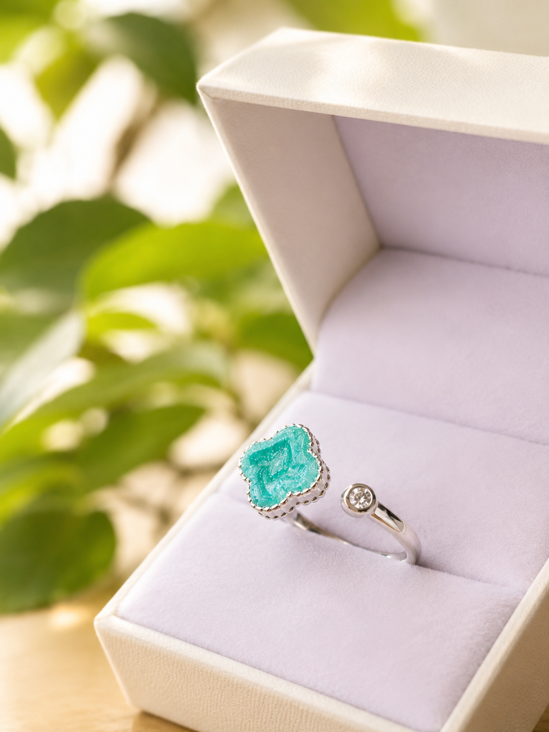 Anillo Aqua Clover