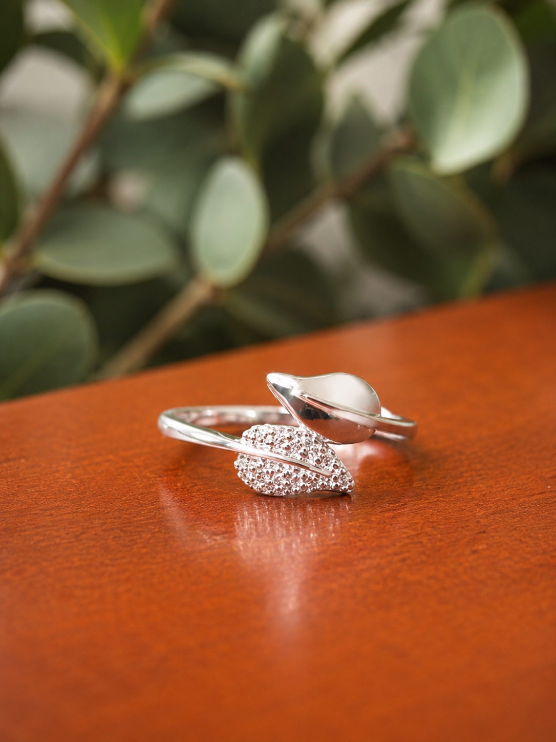 Anillo Doble Hoja Shine