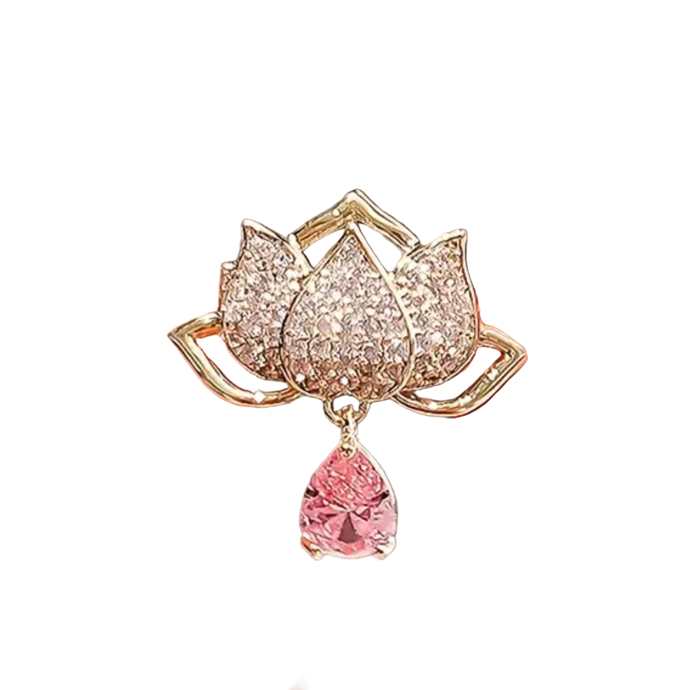 Prendedor Flor Loto y gota