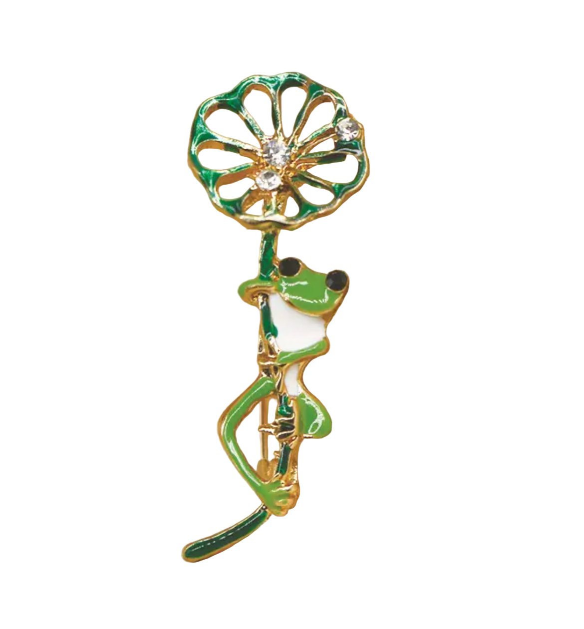 Prendedor Ranita y Flor